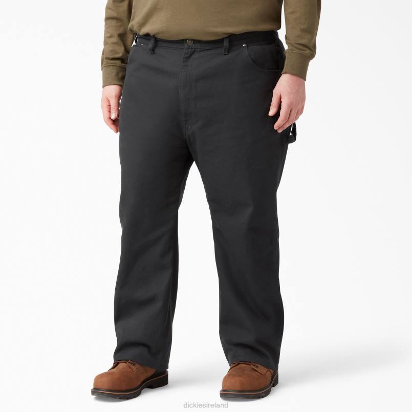 Dickies Men Relaxed Fit Heavyweight Duck Carpenter Pants Rinsed Black (RBK) N80J85 Apparel