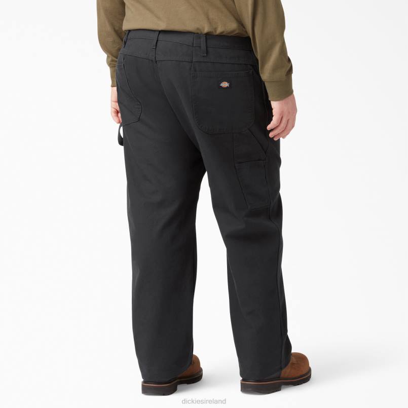 Dickies Men Relaxed Fit Heavyweight Duck Carpenter Pants Rinsed Black (RBK) N80J85 Apparel
