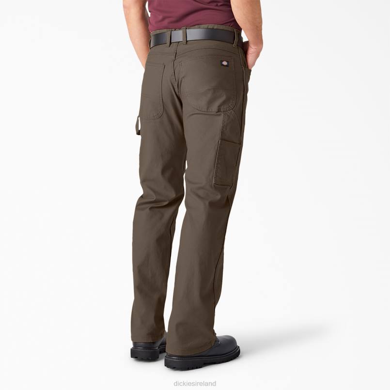 Dickies Men Relaxed Fit Heavyweight Duck Carpenter Pants Rinsed Mushroom (RMR1) N80J88 Apparel