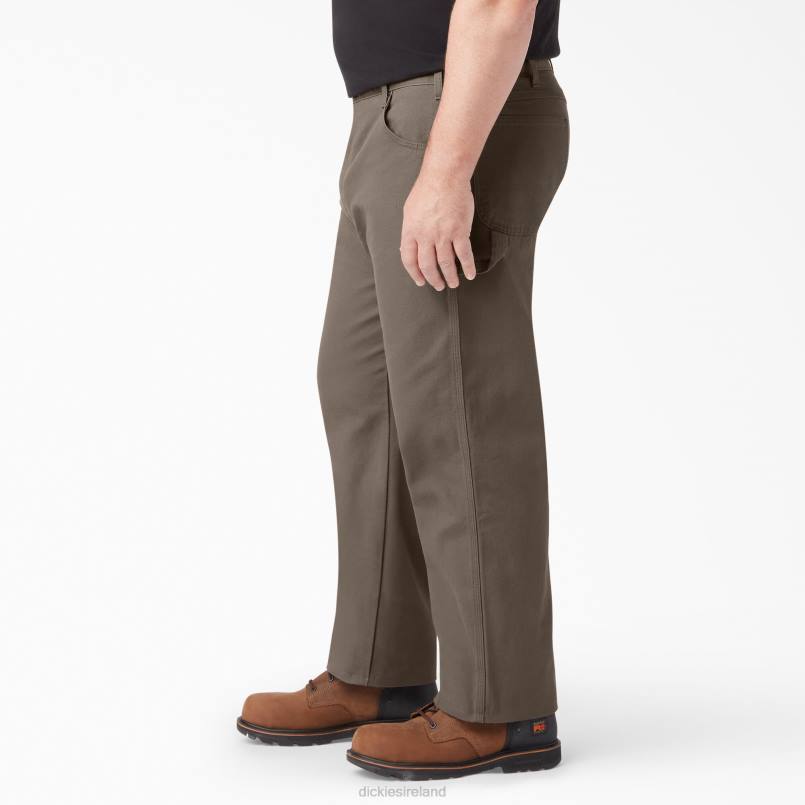 Dickies Men Relaxed Fit Heavyweight Duck Carpenter Pants Rinsed Mushroom (RMR1) N80J88 Apparel