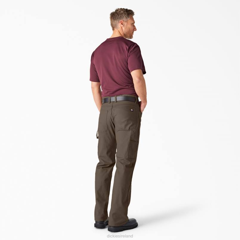 Dickies Men Relaxed Fit Heavyweight Duck Carpenter Pants Rinsed Mushroom (RMR1) N80J88 Apparel