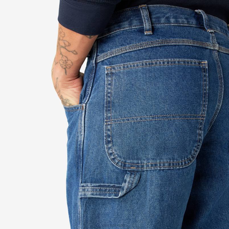 Dickies Men Relaxed Fit Carpenter Jeans Stonewashed Indigo Blue (SNB) N80J117 Apparel