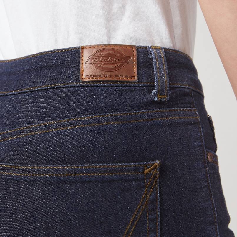 Dickies Women Perfect Shape Skinny Fit Jean Capri Rinsed Indigo Blue (RNB) N80J1870 Apparel