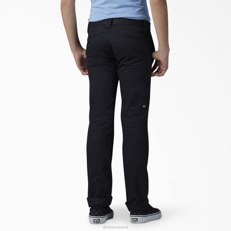 Dickies Kids FLEX Skinny Fit Double Knee Pants Black (BK) N80J2660 Apparel