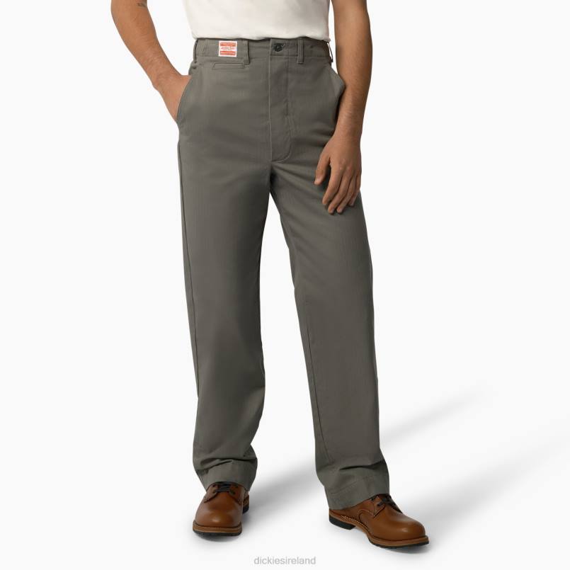 Dickies Men 1922 Military Pants Rinsed Dusty Olive (RDO) N80J72 Apparel