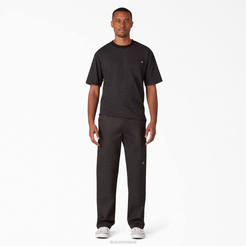 Dickies Men Flat Front Double Knee Pants Black (BKX) N80J307 Apparel
