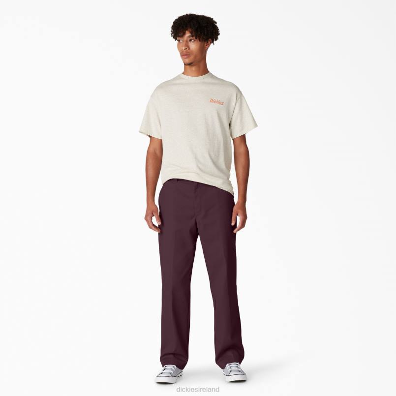 Dickies Men Skateboarding Regular Fit Twill Pants Maroon (MR) N80J60 Apparel