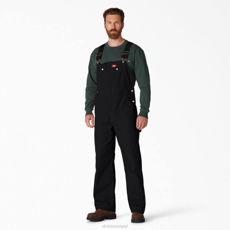 Dickies Men Classic Bib Overalls Rinsed Black (RBK) N80J1217 Apparel