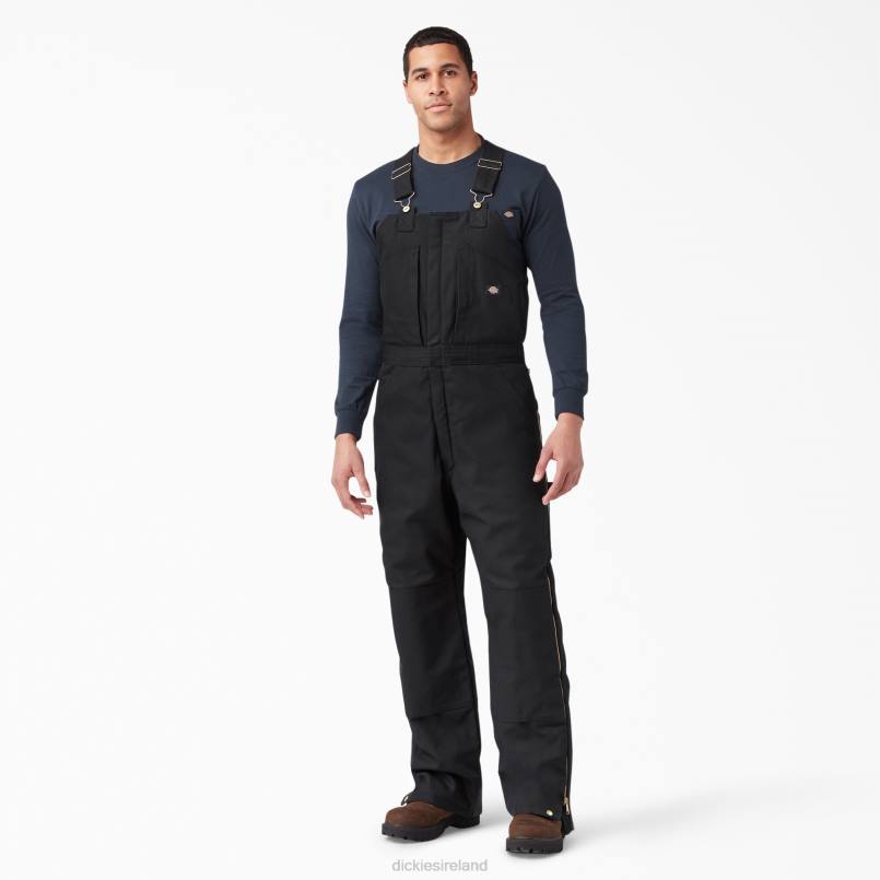 Dickies Men Duck Insulated Bib Overalls Black (BK) N80J1443 Apparel