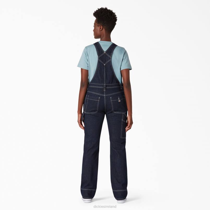 Dickies Women Denim Double Knee Bib Overalls Rinsed Indigo Blue (RNB) N80J1947 Apparel