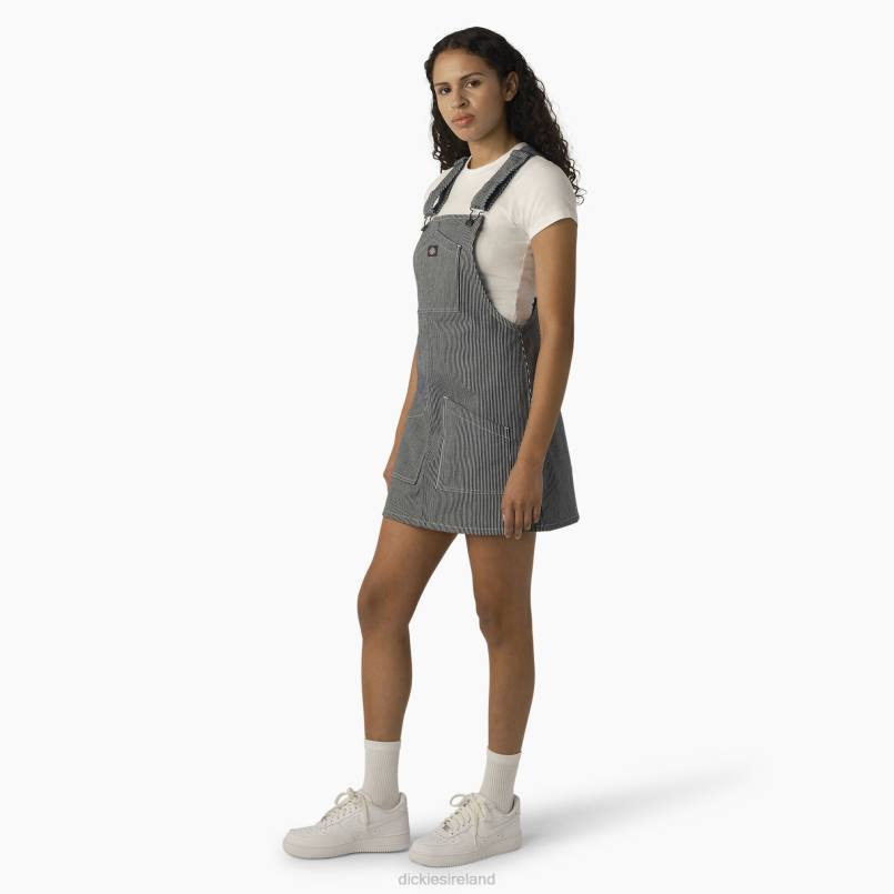 Dickies Women Hickory Stripe Bib Overall Dress Hickory Stripe (HS) N80J1919 Apparel