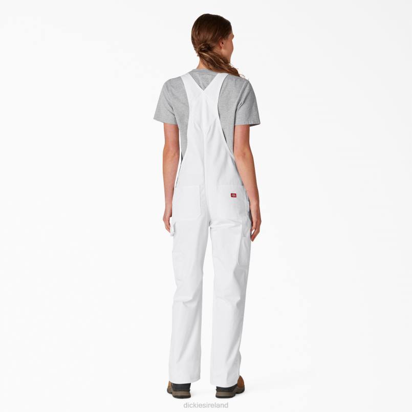 Dickies Women Relaxed Fit Bib Overalls White (WH) N80J1562 Apparel