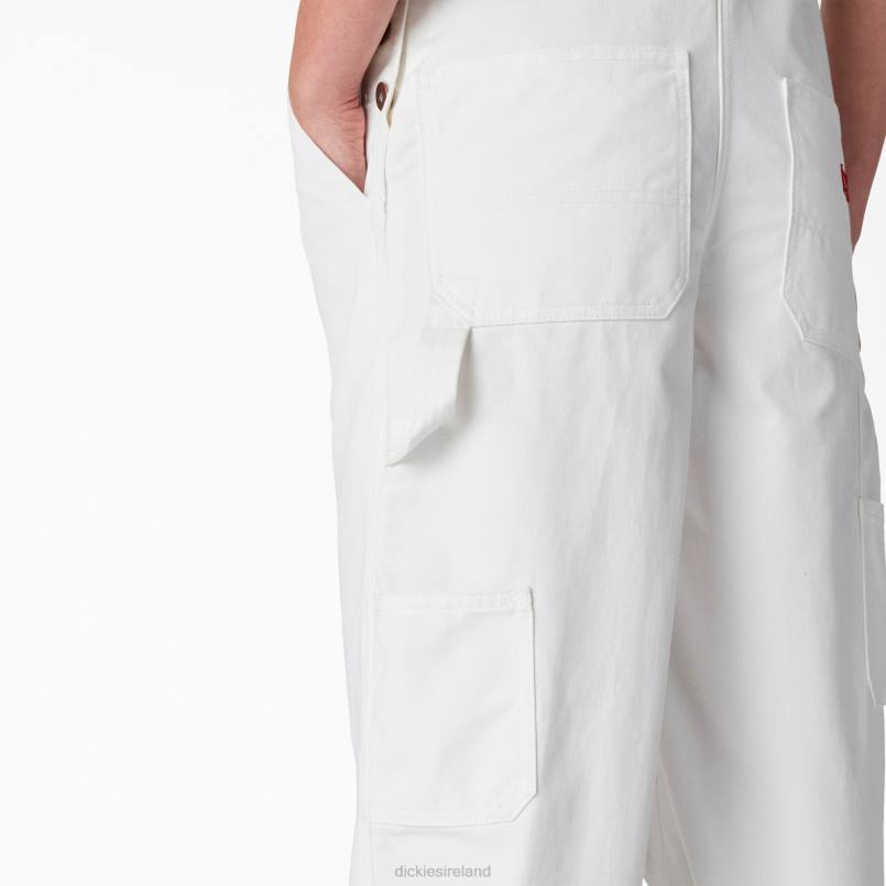 Dickies Women Relaxed Fit Bib Overalls White (WH) N80J1562 Apparel