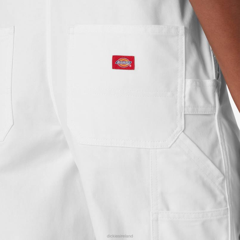 Dickies Women Relaxed Fit Bib Overalls White (WH) N80J1562 Apparel
