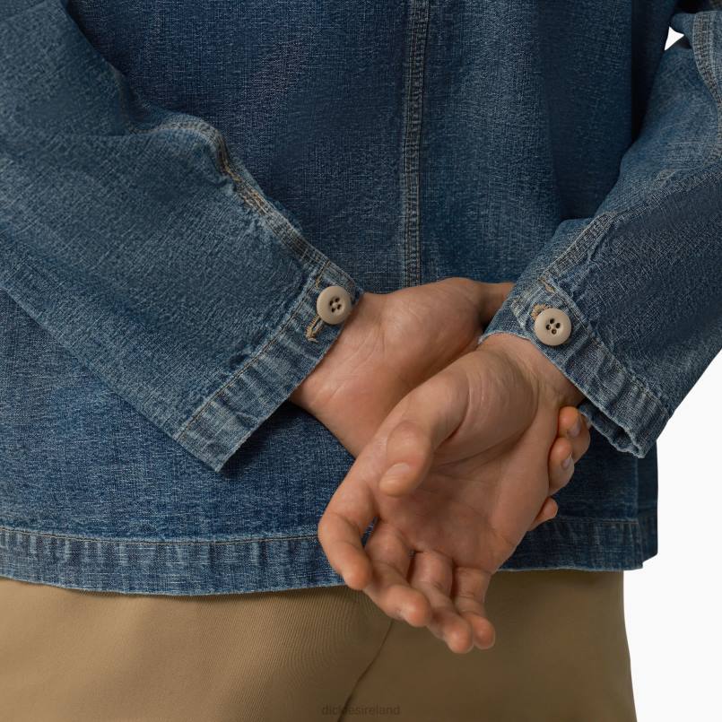 Dickies Men 1922 Drop Shoulder Shirt Jacket Stonewashed Indigo Blue (SNB) N80J977 Apparel