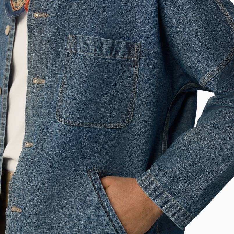 Dickies Men 1922 Drop Shoulder Shirt Jacket Stonewashed Indigo Blue (SNB) N80J977 Apparel