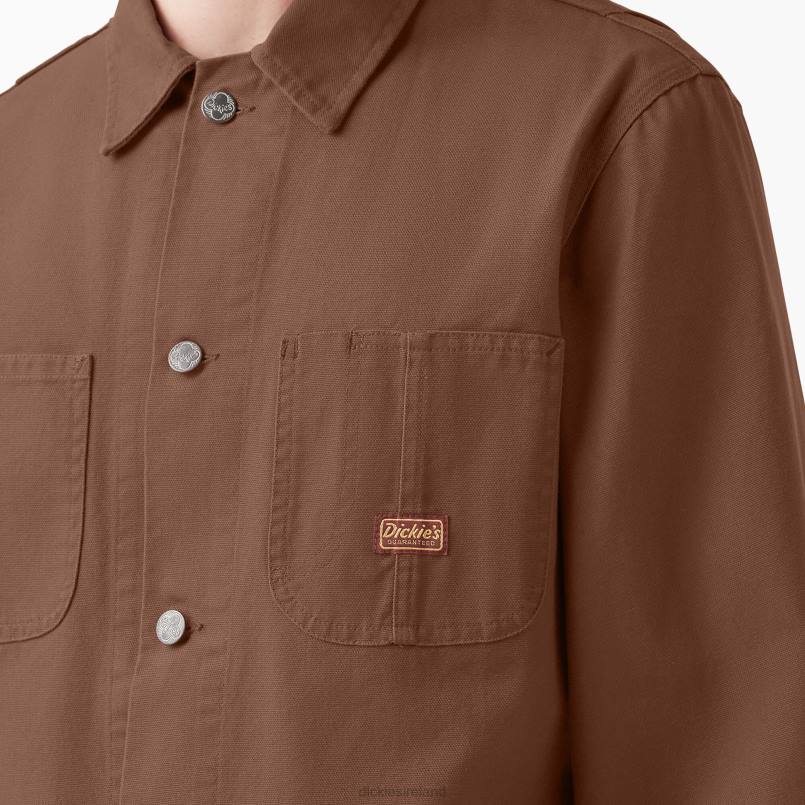 Dickies Men 1922 Duck Chore Coat Rinsed Timber Brown (RTB) N80J1157 Apparel