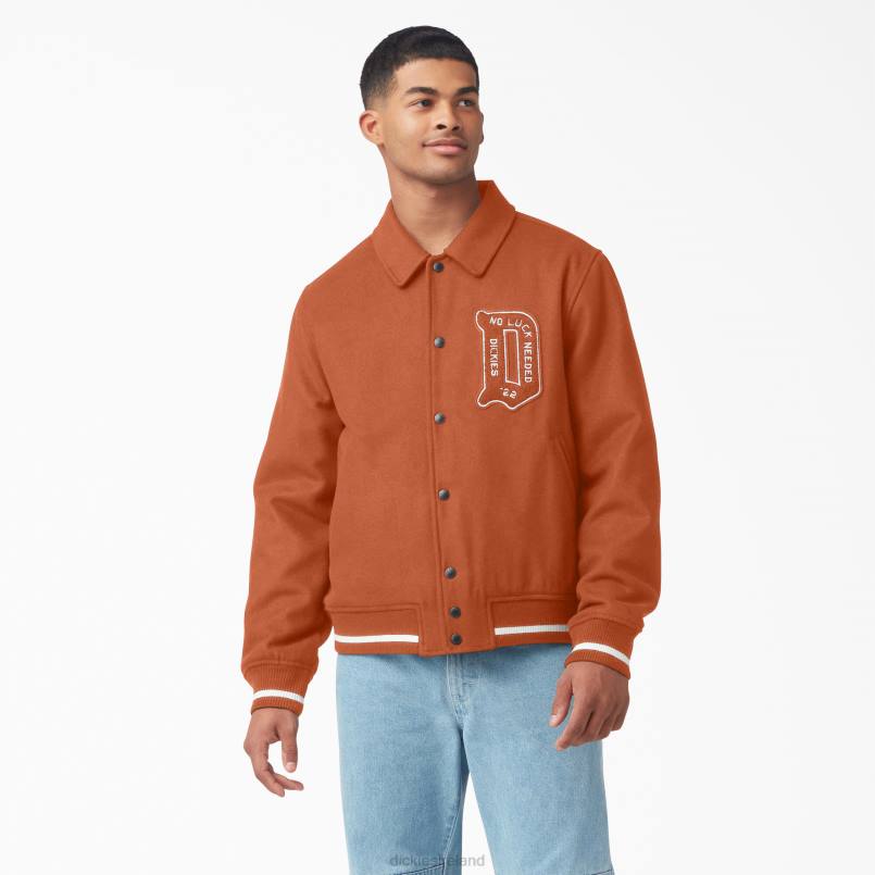 Dickies Men Collegiate Jacket Gingerbread Brown (IE) N80J1086 Apparel