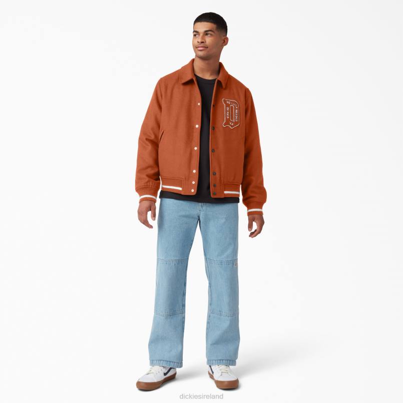 Dickies Men Collegiate Jacket Gingerbread Brown (IE) N80J1086 Apparel