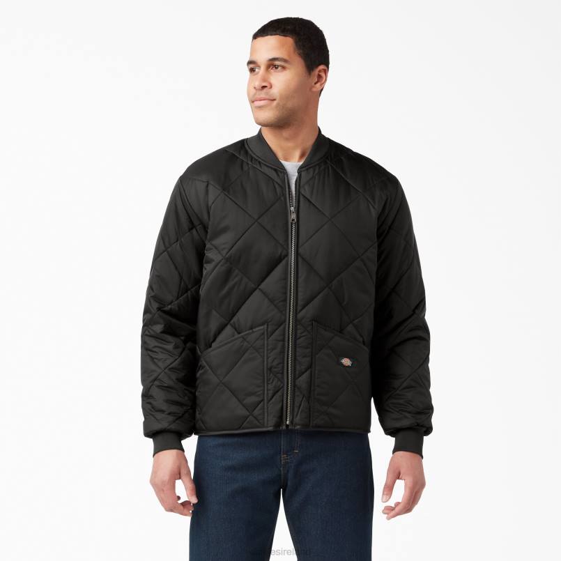 Dickies Men Diamond Quilted Jacket Black (BK) N80J1018 Apparel