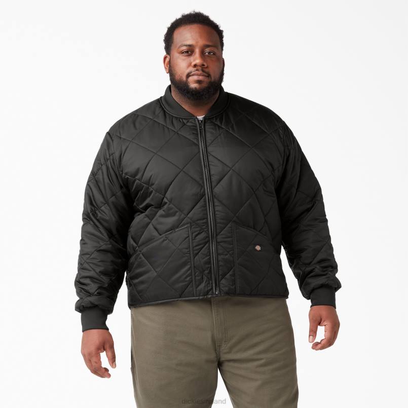Dickies Men Diamond Quilted Jacket Black (BK) N80J1018 Apparel