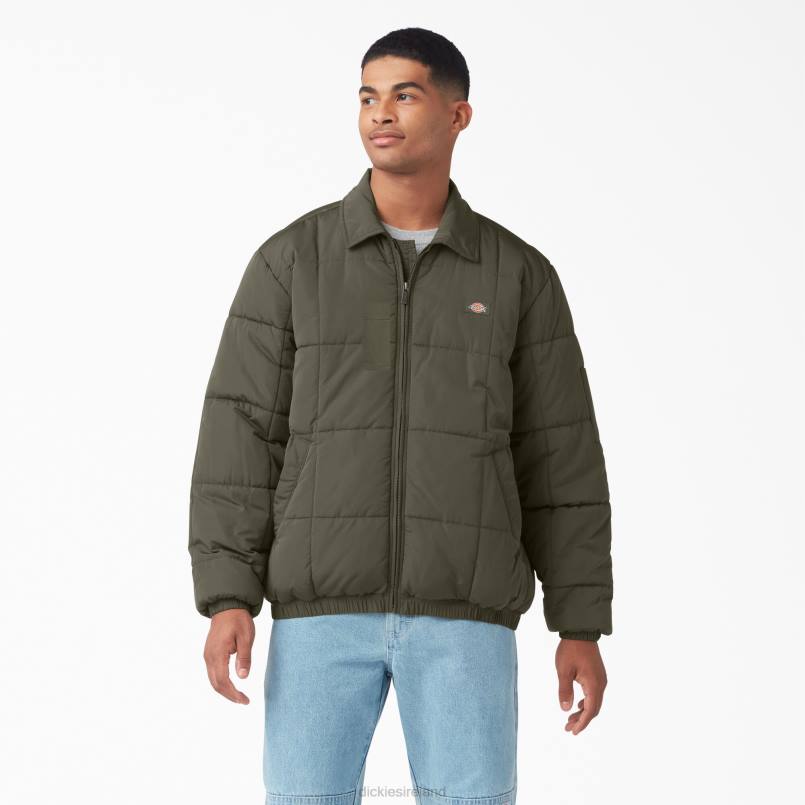 Dickies Men Eisenhower Puffer Jacket Military Green (ML) N80J1069 Apparel