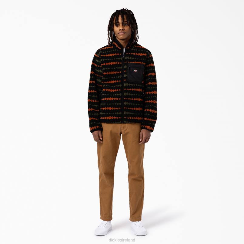 Dickies Men Falkville Fleece Jacket Black/Military Green (BMN) N80J1164 Apparel