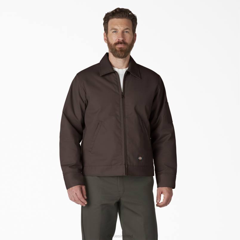 Dickies Men Insulated Eisenhower Jacket Dark Brown (DB) N80J965 Apparel