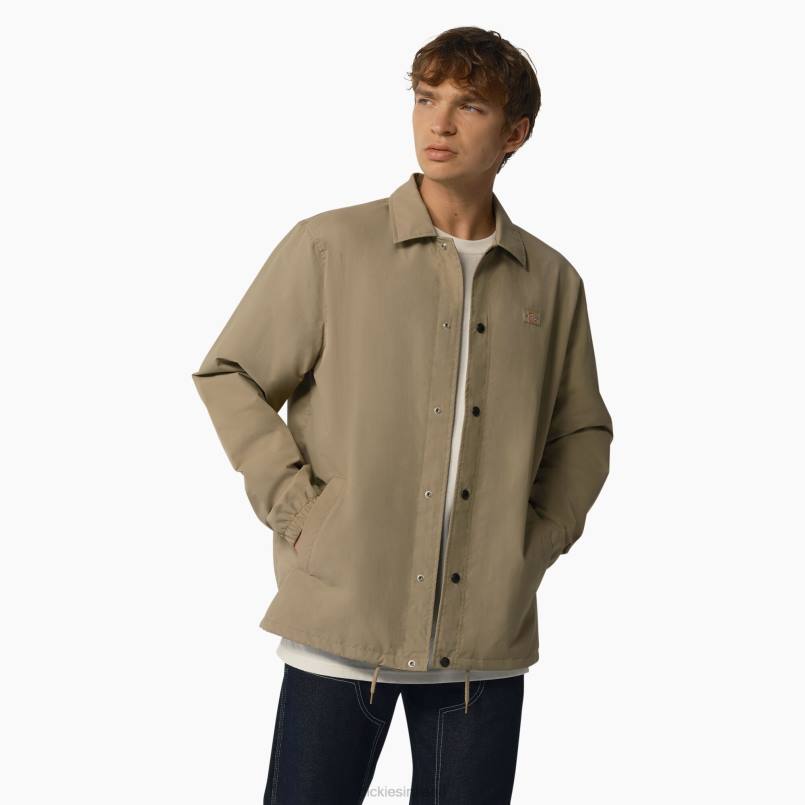 Dickies Men Oakport Coaches Jacket Khaki (KH) N80J990 Apparel
