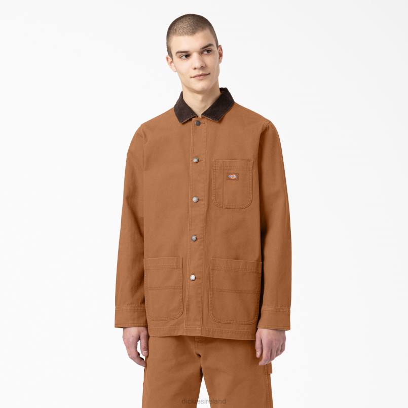 Dickies Men Stonewashed Duck Unlined Chore Coat Stonewashed Brown Duck (SBD) N80J1070 Apparel