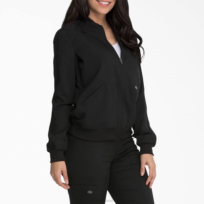 Dickies Women Balance Zip Front Scrub Jacket Black (BLK) N80J2402 Apparel