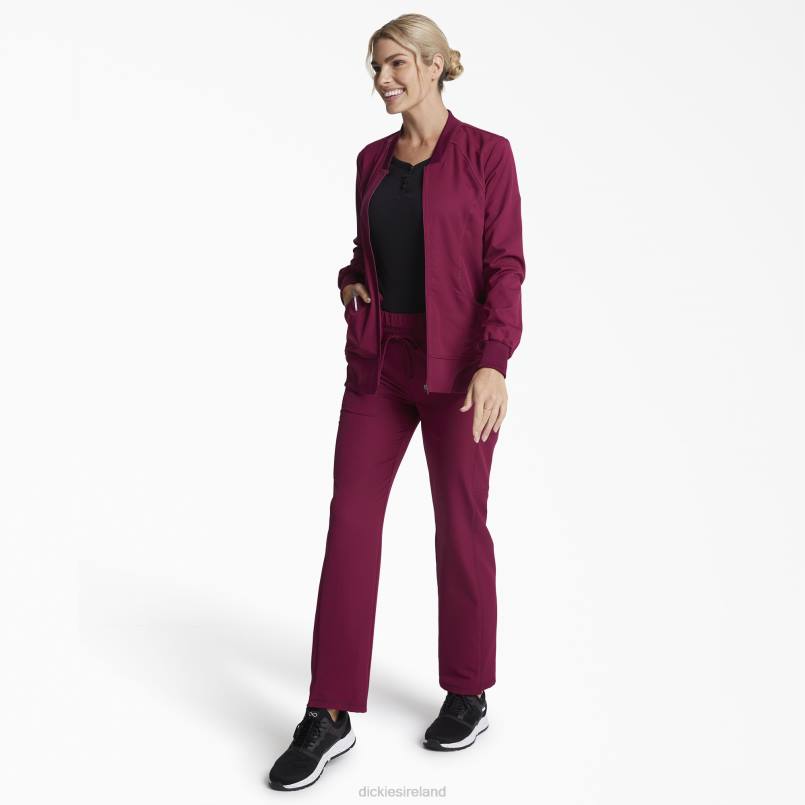 Dickies Women Dynamix Zip Front Scrub Jacket Wine (WIN) N80J2632 Apparel