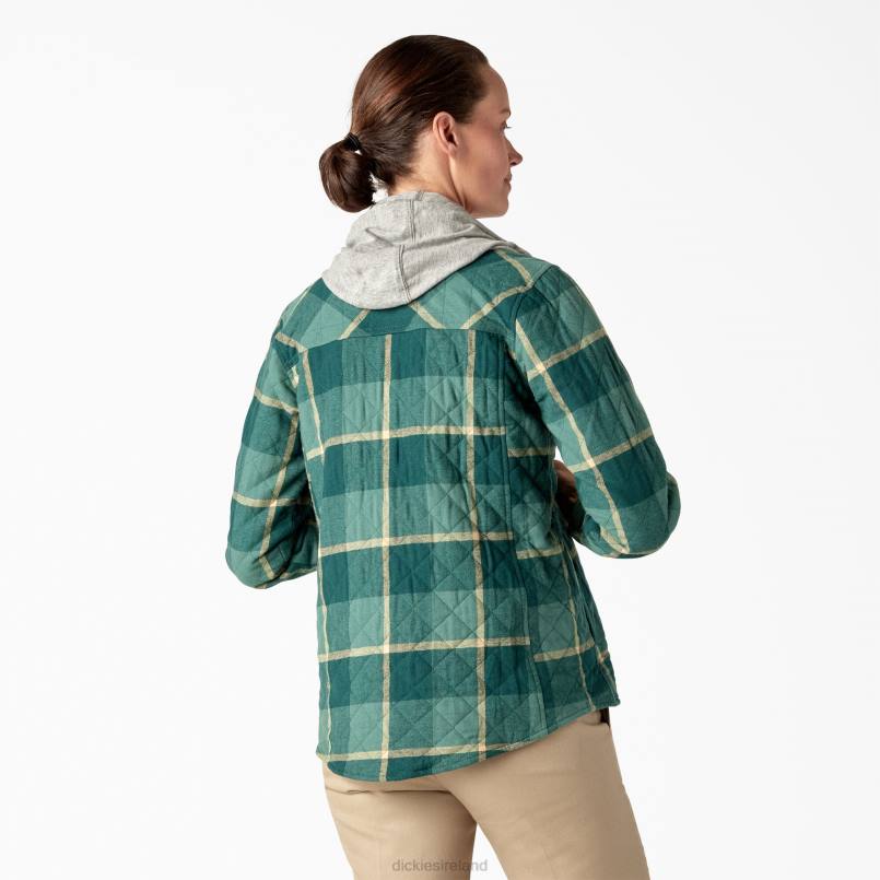Dickies Women Flannel Hooded Shirt Jacket Mallard Campside Plaid (A2V) N80J2274 Apparel