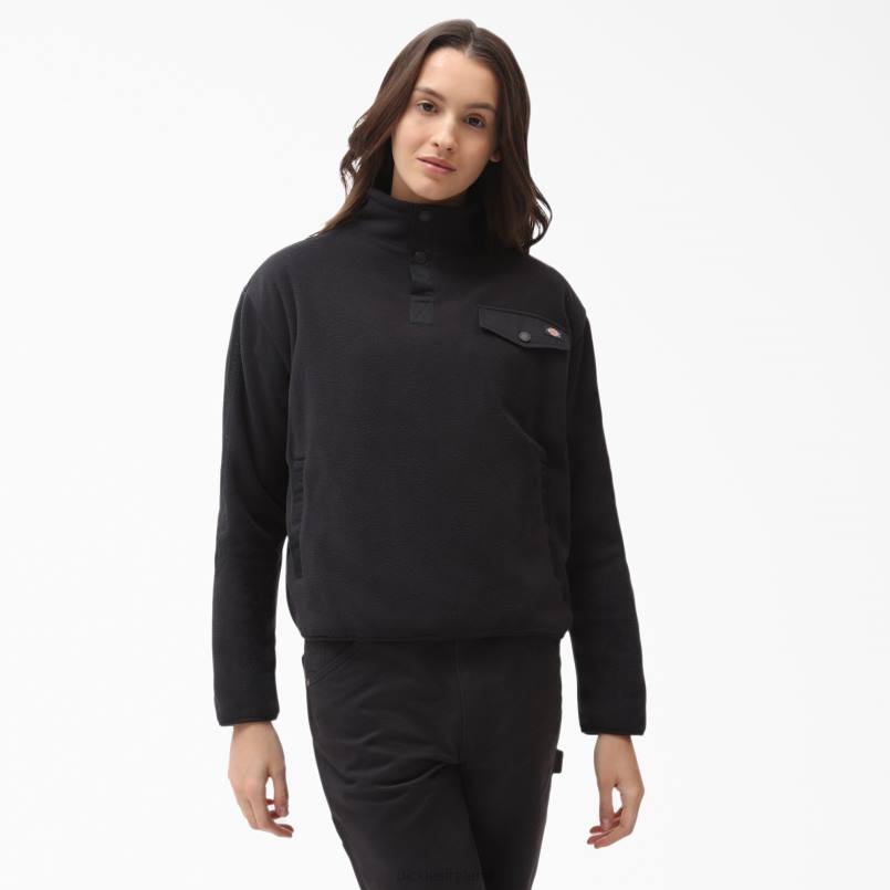 Dickies Women Port Allen Fleece Pullover Black (BKX) N80J2365 Apparel