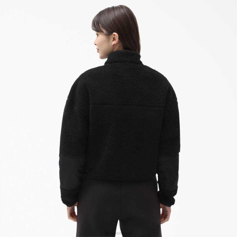 Dickies Women Red Chute Fleece Jacket Black (BKX) N80J2314 Apparel