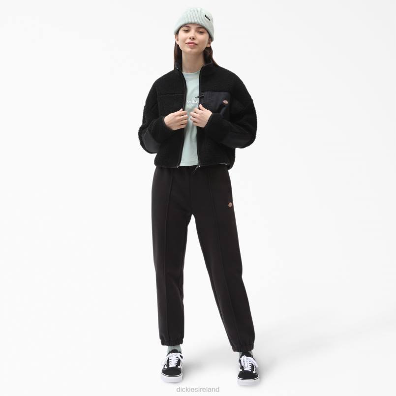 Dickies Women Red Chute Fleece Jacket Black (BKX) N80J2314 Apparel