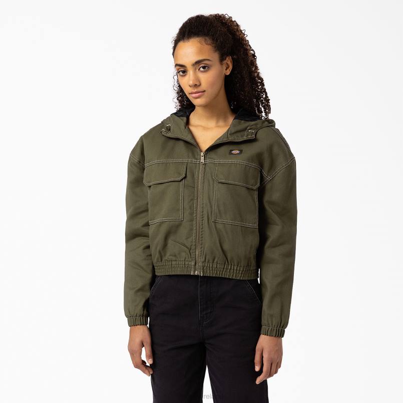Dickies Women Sawyerville Jacket Military Green (ML) N80J2384 Apparel