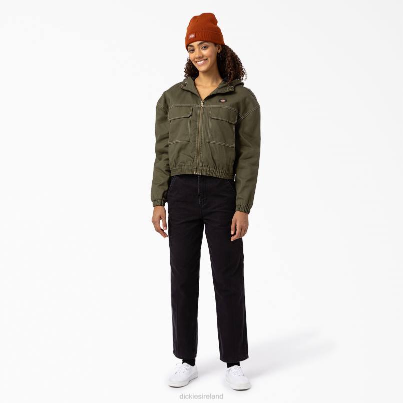 Dickies Women Sawyerville Jacket Military Green (ML) N80J2384 Apparel