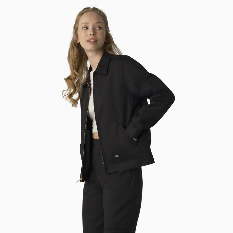 Dickies Women Unlined Eisenhower Jacket Black (BSK) N80J1519 Apparel