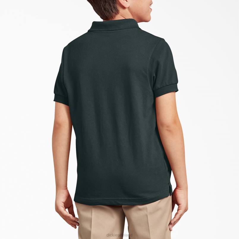 Dickies Kids Pique Short Sleeve Polo Hunter Green (GH) N80J2675 Apparel
