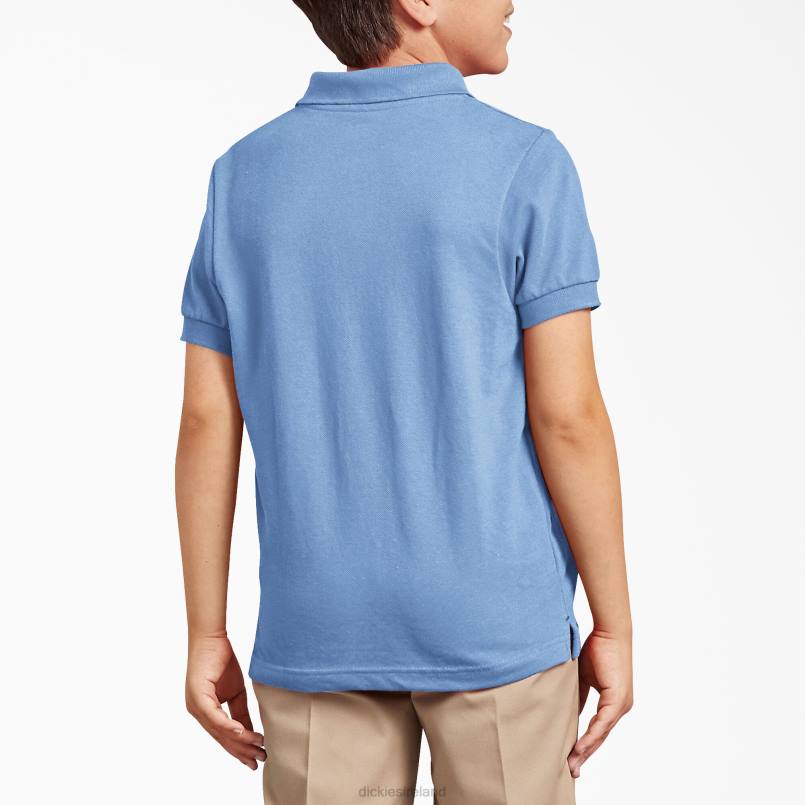 Dickies Kids Pique Short Sleeve Polo Light Blue (LB) N80J2678 Apparel