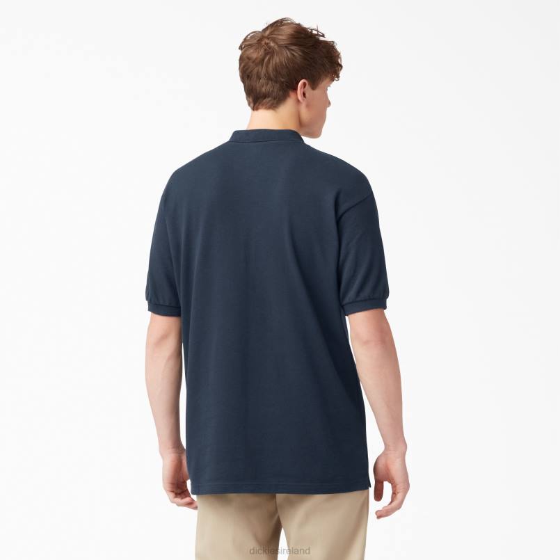 Dickies Men Adult Size Pique Short Sleeve Polo Dark Navy (DN) N80J662 Apparel