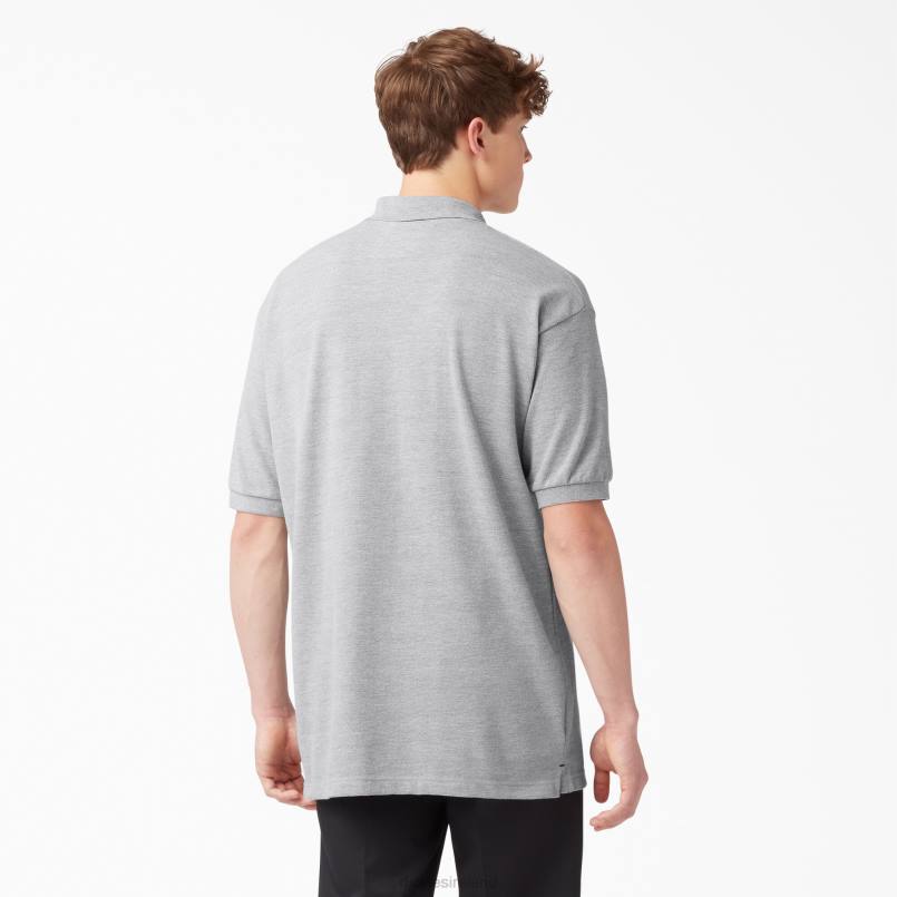 Dickies Men Adult Size Pique Short Sleeve Polo Heather Gray (HG) N80J665 Apparel