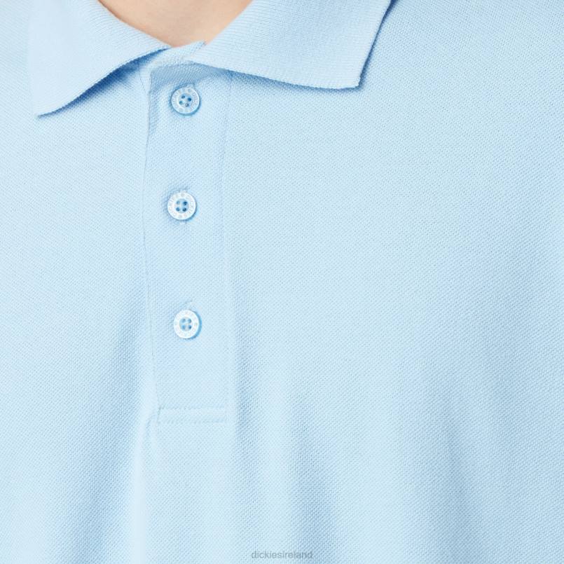 Dickies Men Adult Size Pique Short Sleeve Polo Light Blue (LB) N80J666 Apparel