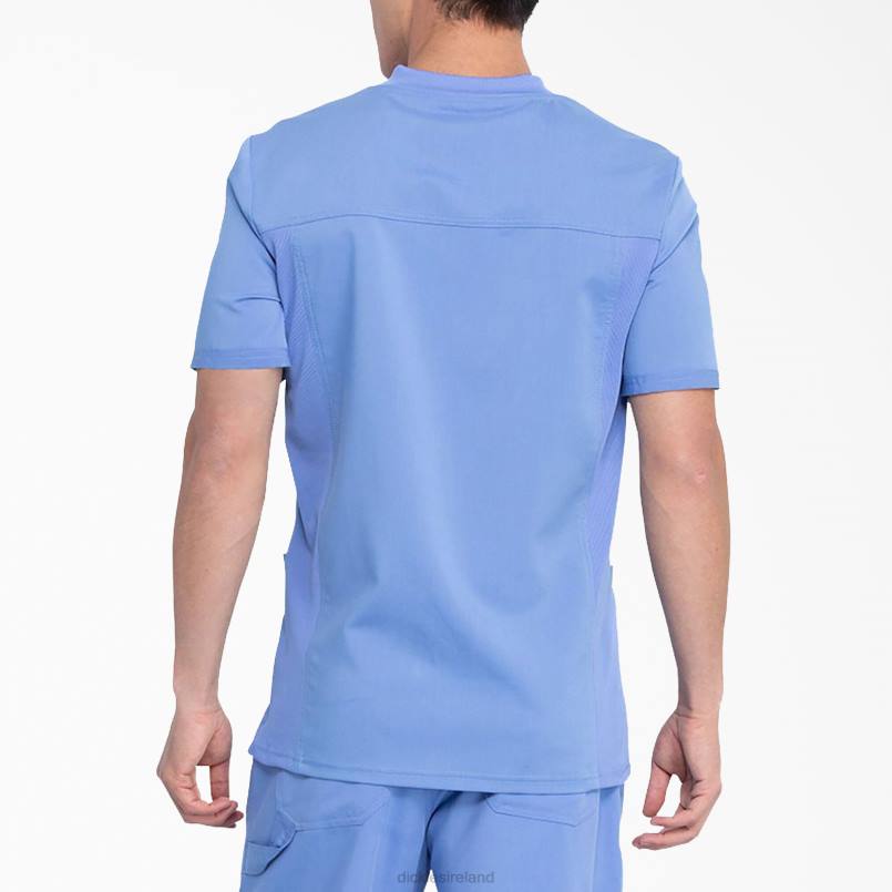 Dickies Men Balance V-Neck Scrub Top with Patch Pockets Ceil Blue (CBL) N80J1409 Apparel