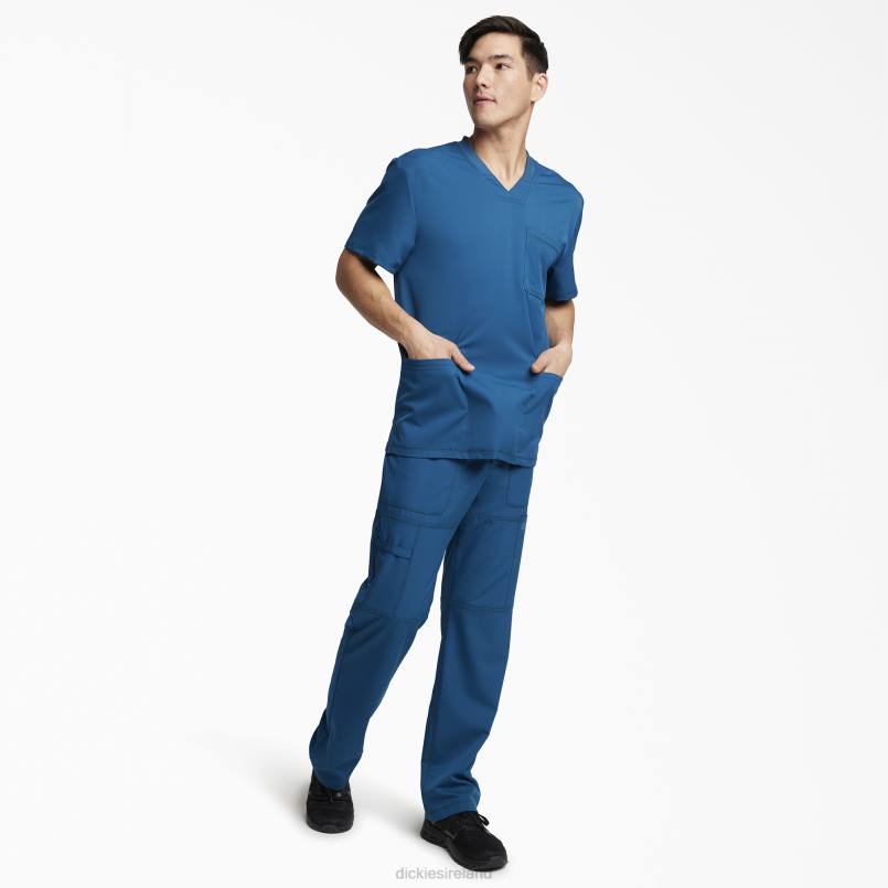 Dickies Men Dynamix V-Neck Scrub Top Caribbean Blue (CRB) N80J1353 Apparel