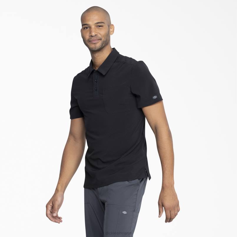 Dickies Men EDS Essentials Medical Polo Shirt Black (BLK) N80J732 Apparel