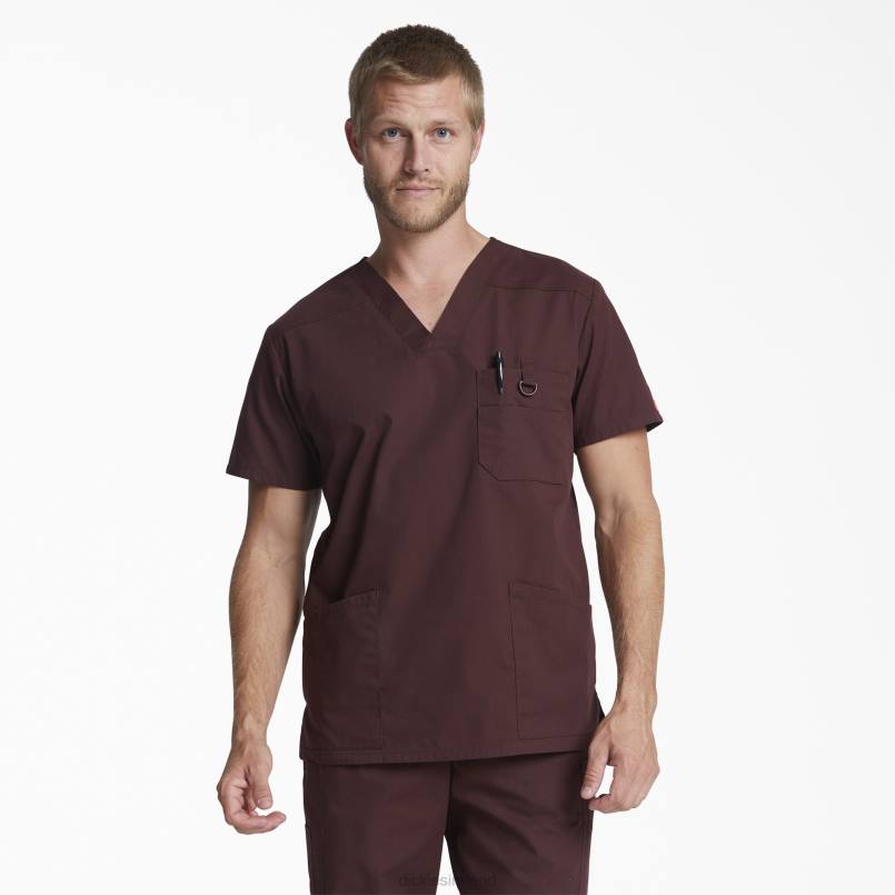 Dickies Men EDS Signature V-Neck Scrub Top Regular N80J1261 Apparel