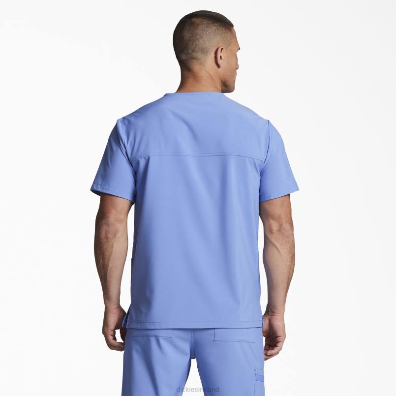 Dickies Men Unisex EDS Essentials V-Neck Scrub Top Ceil Blue (CBL) N80J1401 Apparel