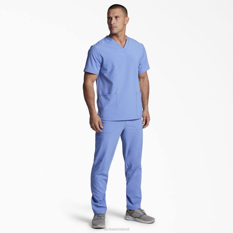 Dickies Men Unisex EDS Essentials V-Neck Scrub Top Ceil Blue (CBL) N80J1401 Apparel